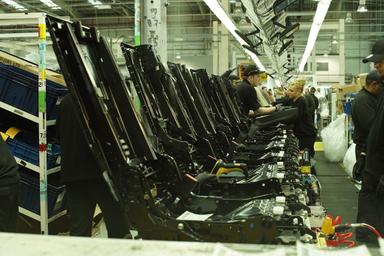 Rows of vehicle chairs